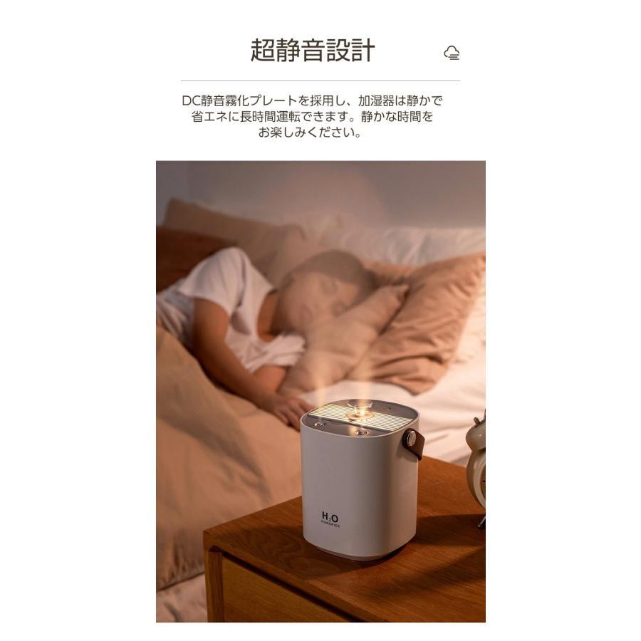 加湿器 ダブルノズル 卓上 空気清浄機 アロマ対応 超音波 除菌 LED