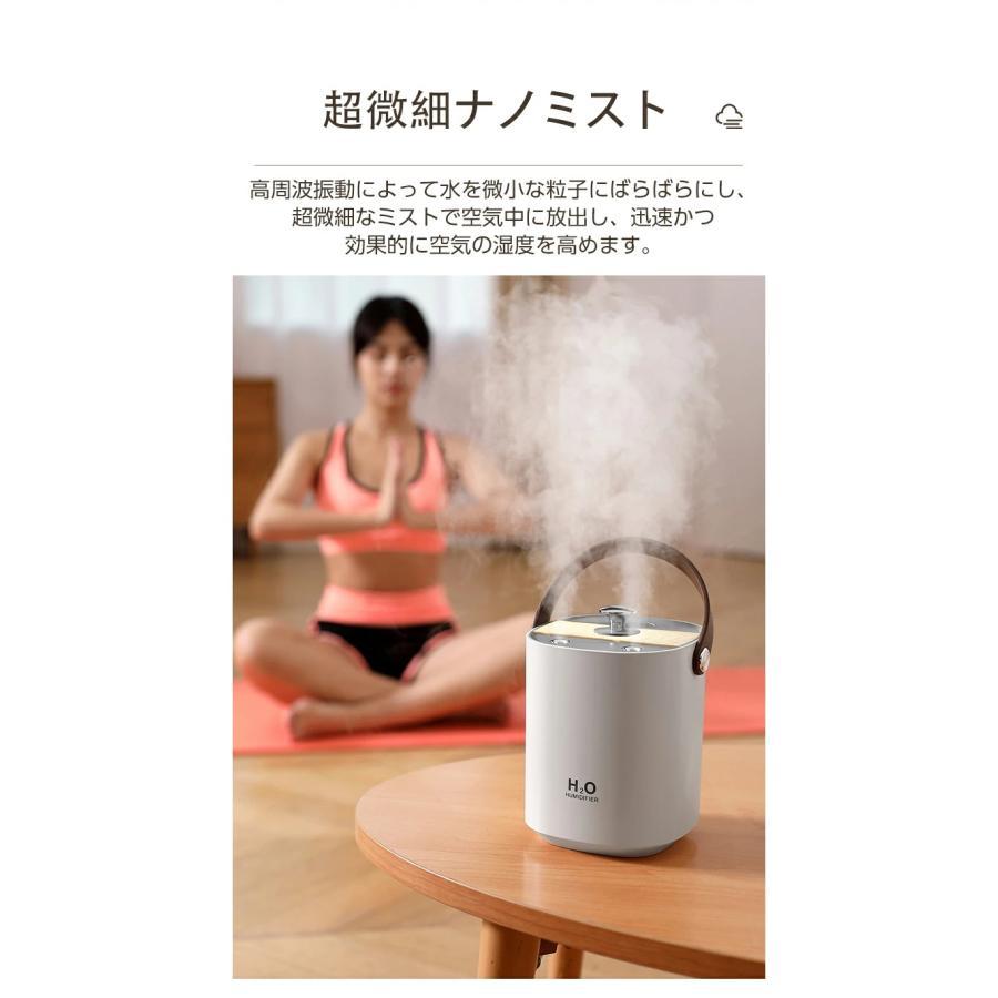加湿器 ダブルノズル 卓上 空気清浄機 アロマ対応 超音波 除菌 LED