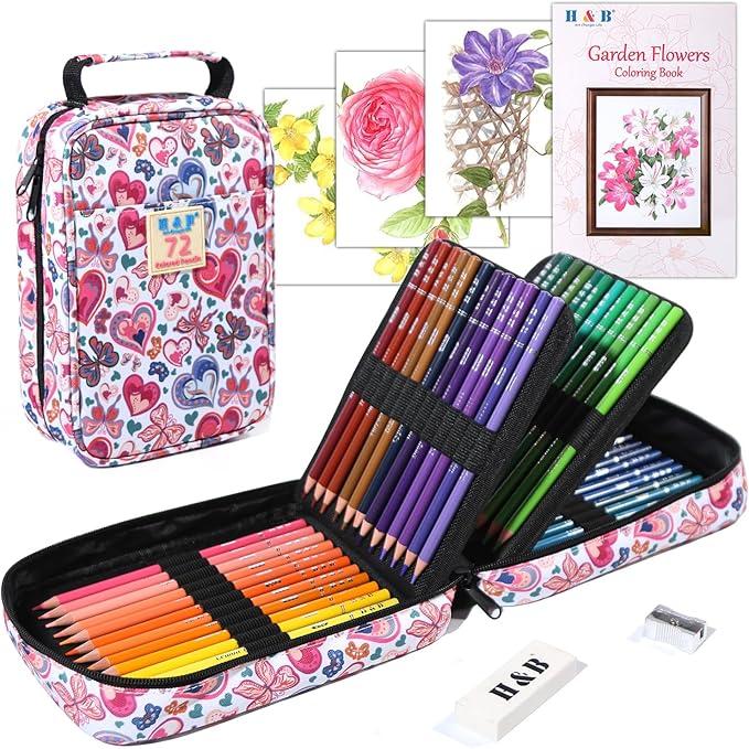 色鉛筆 72色セット 収納ポーチ付き 油性色鉛筆 色鉛筆セット