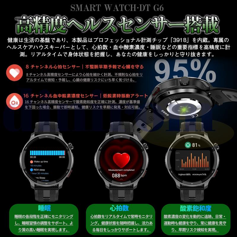 スマートウォッチ メンズ Bluetooth通話 血中酸素 心拍数 歩数 健康管理 着信通知 防水 耐衝撃 腕時計 睡眠 懐中電灯 GPS 音楽再生 iPhone Android 爆買_14