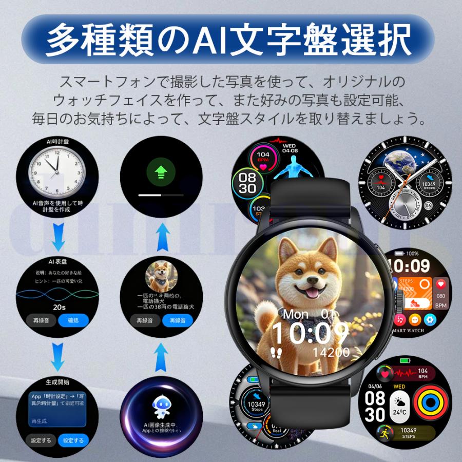 2026最新 スマートウォッチ 医療レベルECG心電図測定 体組成 血液成分分析 通話機能 歩数計 血圧 体温 気分 疲労度分析 通話機能付き 血中酸素 活動量 爆買の画像