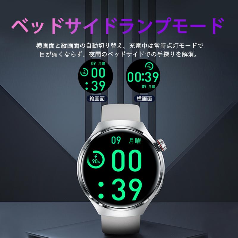 スマートウォッチ スポーツウォッチ 通話機能付き 血圧測定 日本製センサー 常時表示 高精度心拍数 睡眠 血中酸素 女性生理管理 IP68防水爆買の画像