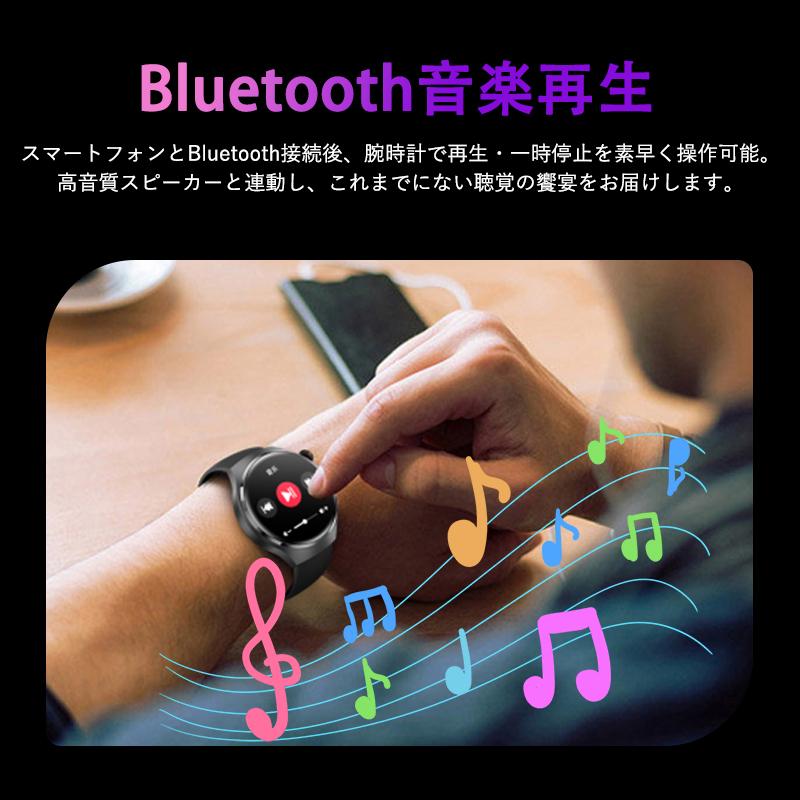 スマートウォッチ スポーツウォッチ 通話機能付き 血圧測定 日本製センサー 常時表示 高精度心拍数 睡眠 血中酸素 女性生理管理 IP68防水爆買の画像