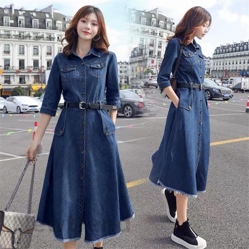 ワンピース レディース デニムワンピース 長袖 きれいめ デニム 春夏 着痩せ しゃれ 代 30代 40代 Lady0387 Newtrend 通販 Yahoo ショッピング