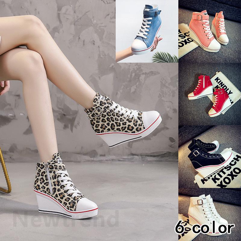 レディース 厚底スニーカー 可愛い 美脚 身長アップ ダイエットシューズ ヒールスニーカー レディース ハイカット 黒 靴 ホワイト スニーカー Ofid1d7jz1 レディースファッション Centralcampo Com Br