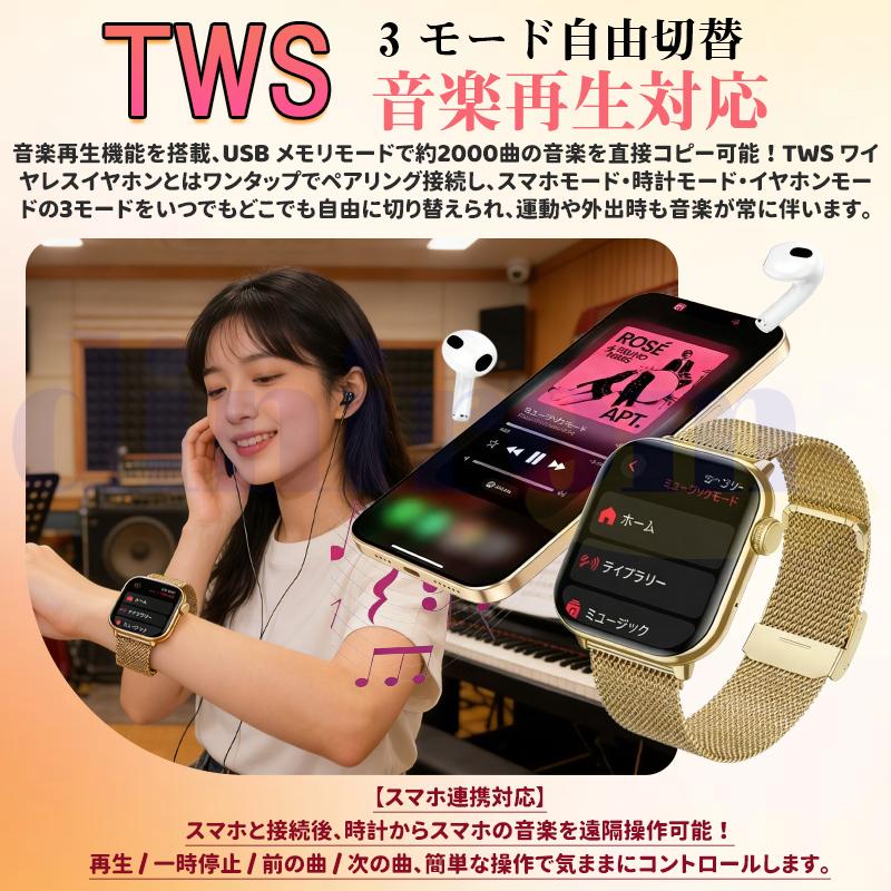 2026最新登場 スマートウォッチ 心拍数 血中酸素 24時間健康管理 超薄