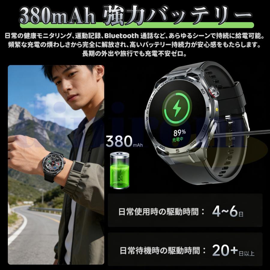 スマートウォッチ 正規品 医療レベル糖値 血圧測定 ECG心電図 体温 血圧測定 通話機能付き 心拍数 血中酸素 睡眠 感情 疲労度測定 日本製センサー 感謝祭爆買の画像