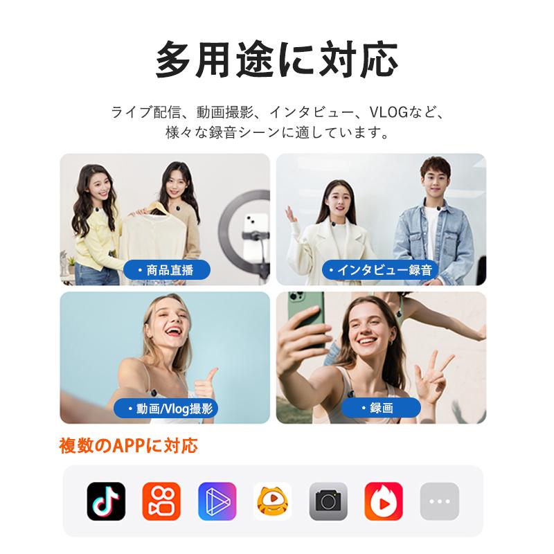 ワイヤレスマイク type-c ピンマイク 充電ケース付き 外付け クリップ