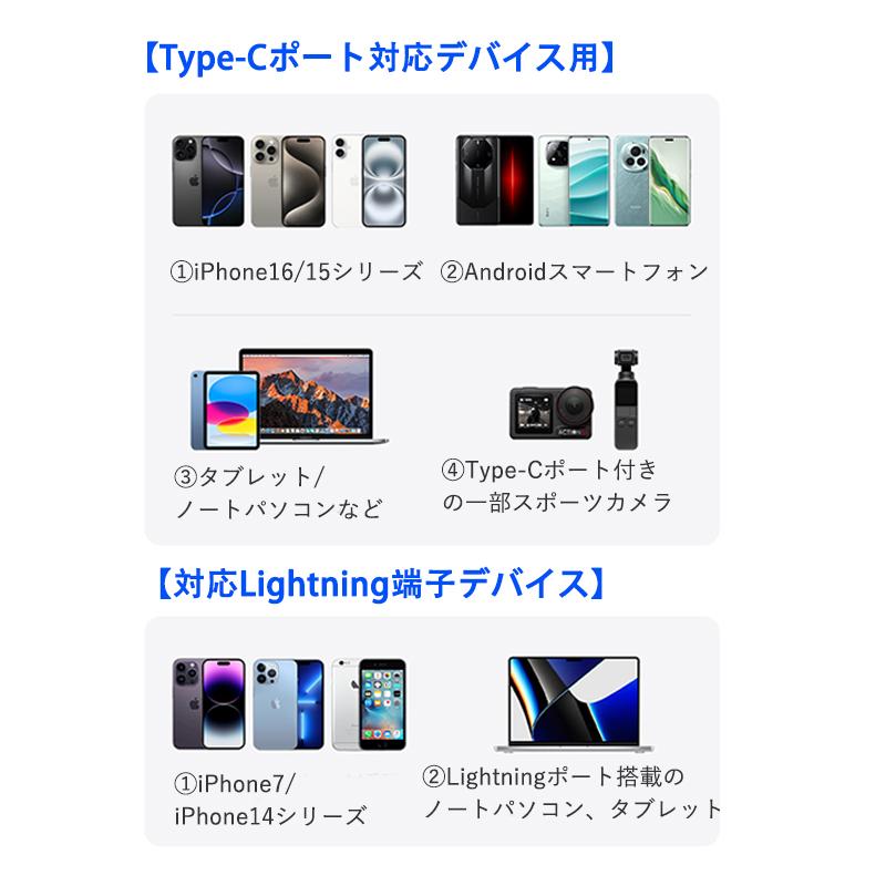ワイヤレスマイク type-c ピンマイク 充電ケース付き 外付け クリップ