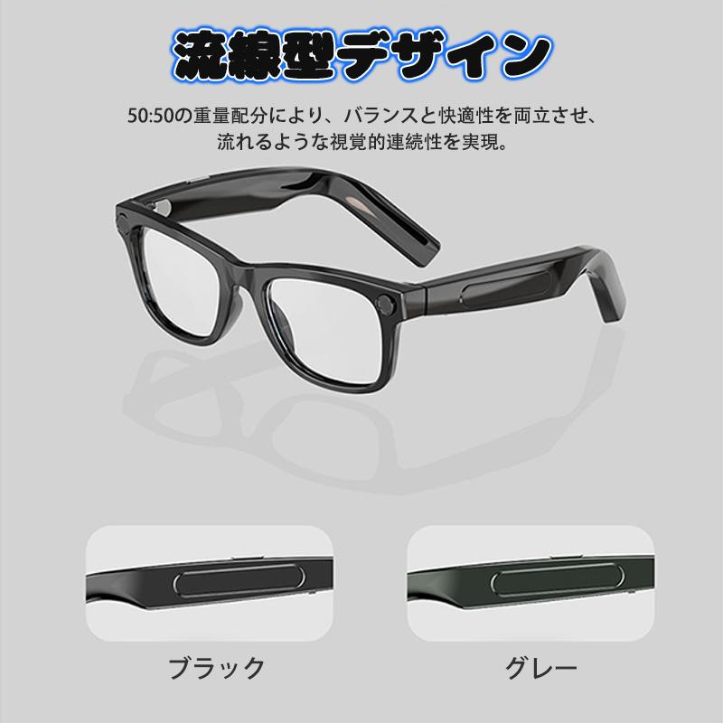 3026新世代！スマートグラス メガネ骨伝導 マイク内蔵 AIワイヤレス
