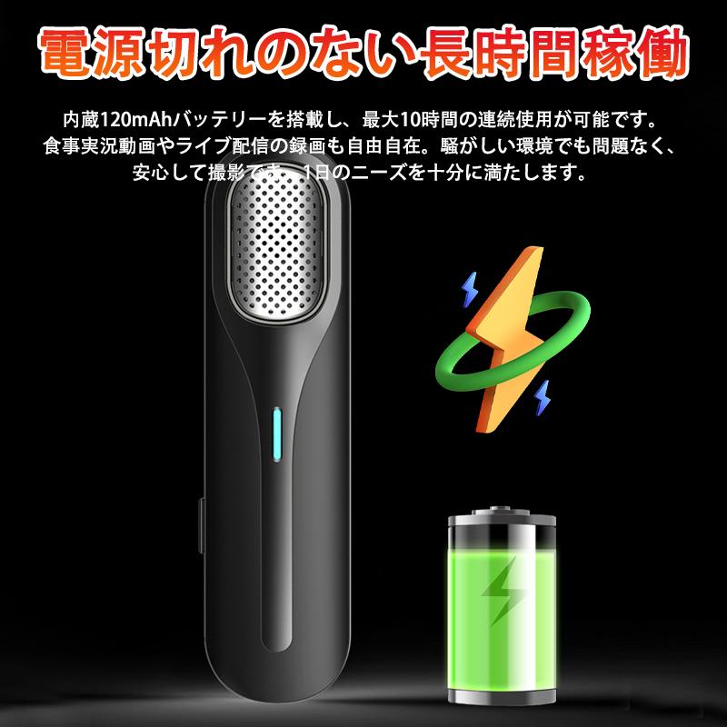 ワイヤレスマイク ピンマイク Type-C 全3種 無線マイ クリップ式 360