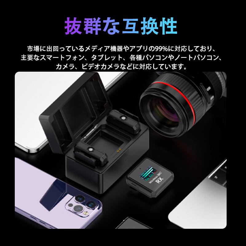 ワイヤレスマイク ピンマイク Type-C 全3種 無線マイ クリップ式 360
