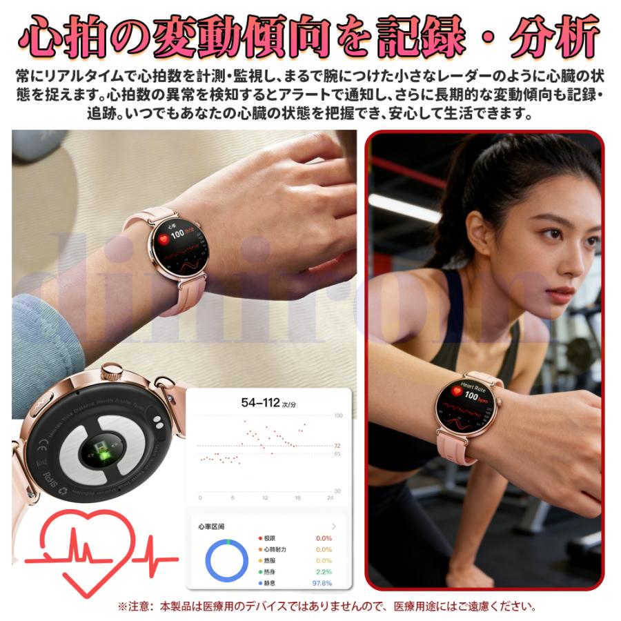 スマートウォッチ 医療レベル糖値 血圧測定 ECG心電図 通話機能 体温 血圧測定 体組成 血液成分分析 LINE着信通知 血中酸素 歩数計 睡眠 iPhone Android爆買の画像
