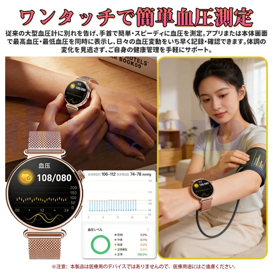 スマートウォッチ 医療レベル糖値 血圧測定 ECG心電図 通話機能 体温 血圧測定 体組成 血液成分分析 LINE着信通知 血中酸素 歩数計 睡眠 iPhone Android爆買の画像