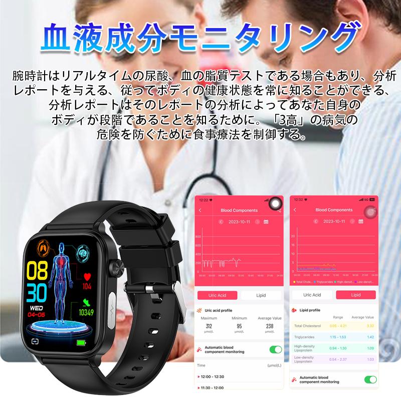 スマートウォッチ 正規品 「糖値 体組成 血液成分分析」日本製センサー
