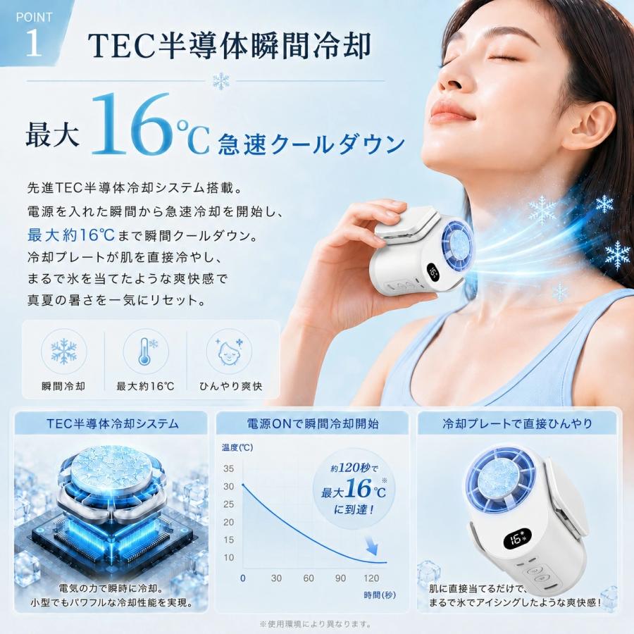 2026最新 ハンディファン 冷却プレート 首掛け 携帯扇風機 手持ち 卓上