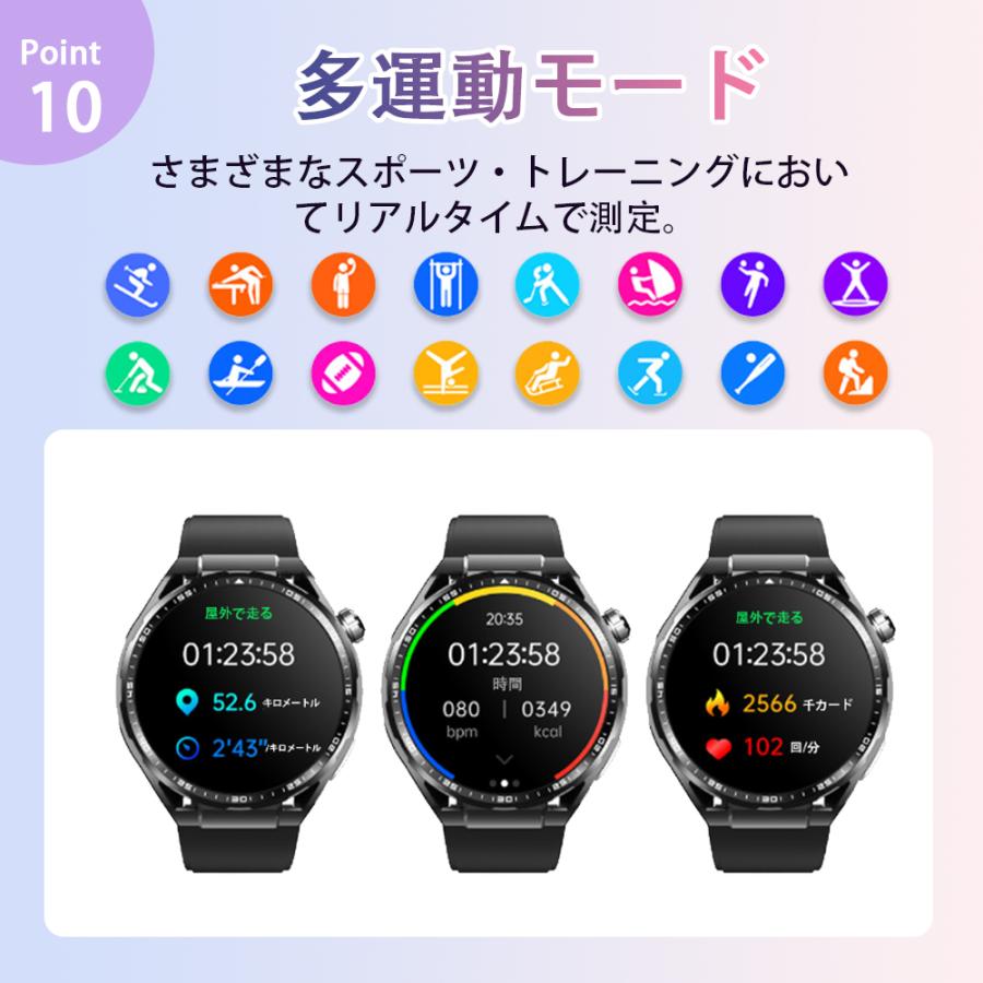 スマートウォッチ 医療レベル「健康- 血液成分 体組成分析」通話機能 ECG心電図 血中脂質 尿酸 血圧 心拍数 血中酸素 体温 睡眠管理 日本製センサー爆買の画像