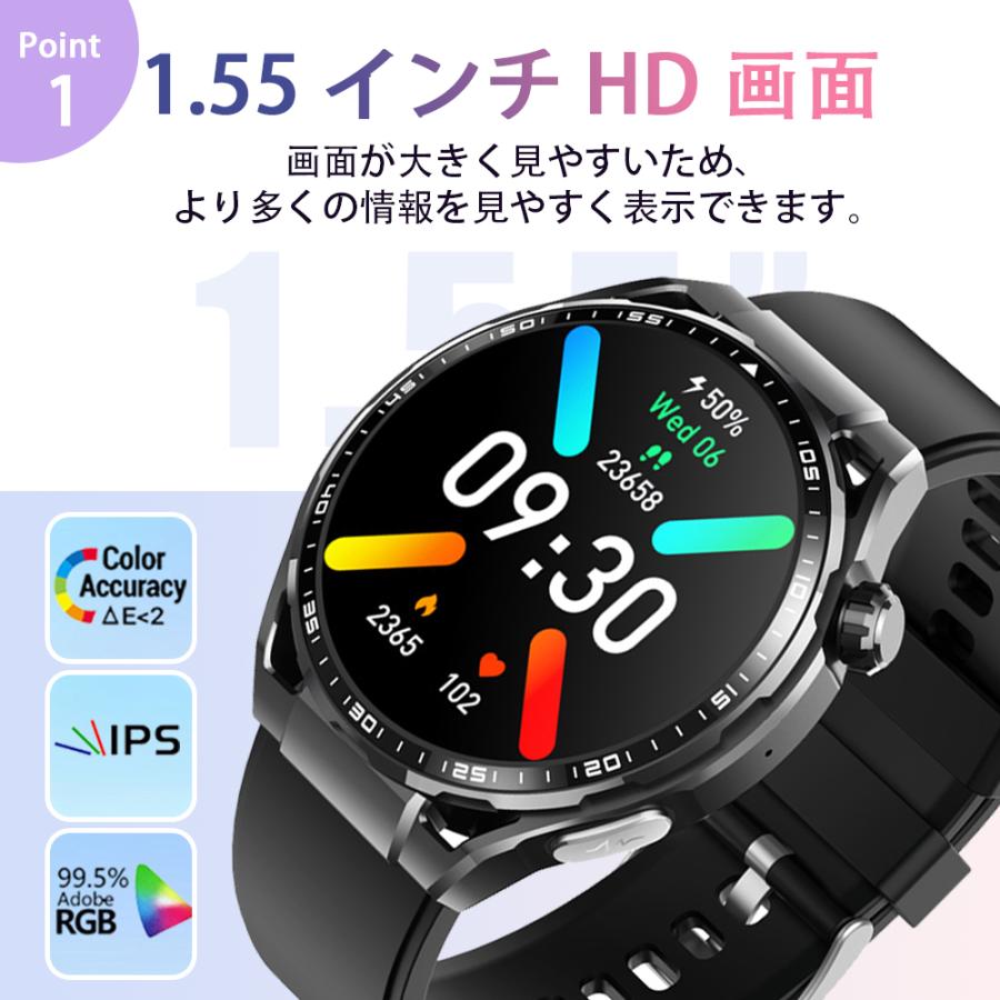 スマートウォッチ 医療レベル「健康- 血液成分 体組成分析」通話機能 ECG心電図 血中脂質 尿酸 血圧 心拍数 血中酸素 体温 睡眠管理 日本製センサー爆買の画像