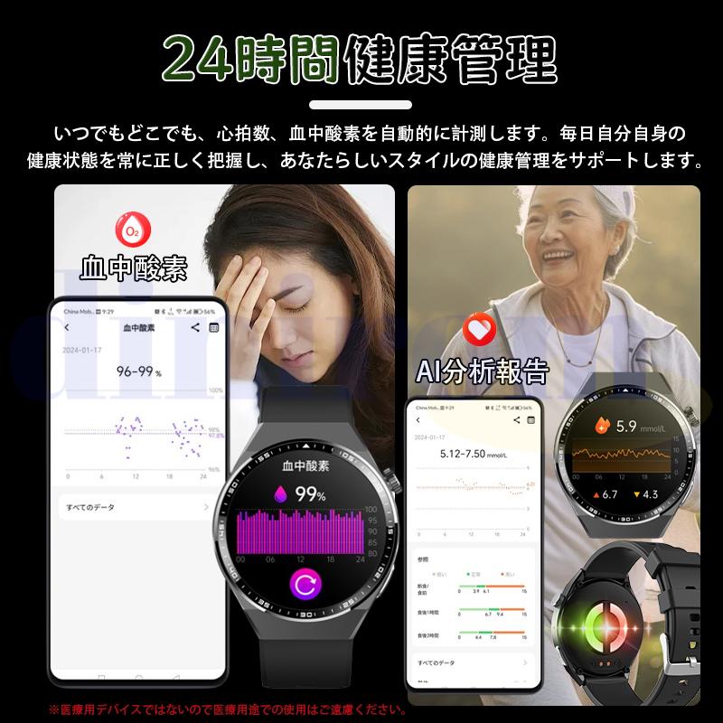 スマートウォッチ 医療レベル健康管理 ECG心電図 体組成 血液成分分析
