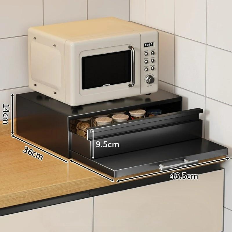 スライドテーブル トレイ収納、電子レンジ用ラック、作業台、キッチン