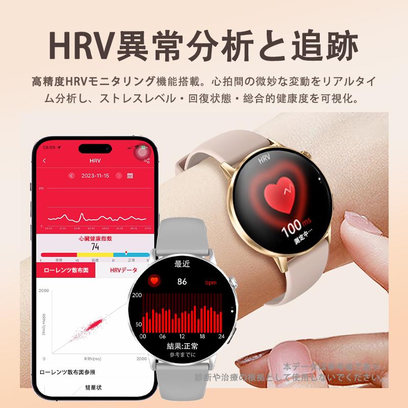 スマートウォッチ 血圧測定 通話機能付き 歩数計 アラーム 24時間健康管理 bluetooth5.3通話 心拍数 血中酸素 音楽制御 睡眠監視 歩数計 着信通知 2026爆買の画像