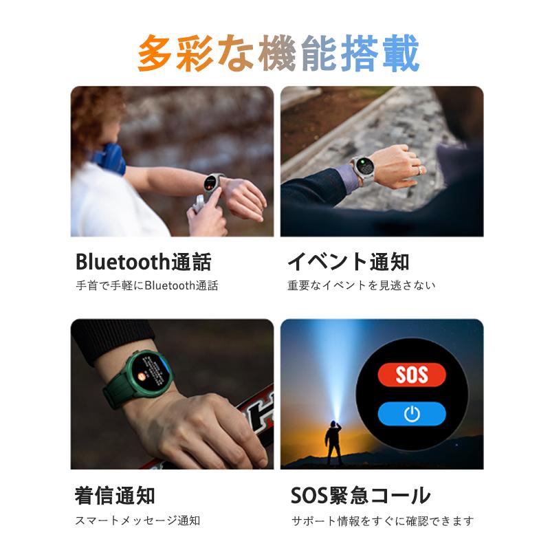 スマートウォッチ 血圧測定 糖値評価 スポーツウォッチ 通話機能付き