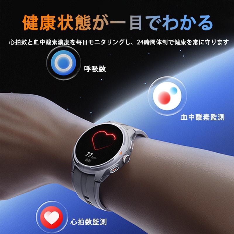 スマートウォッチ 血圧測定 糖値評価 スポーツウォッチ 通話機能付き