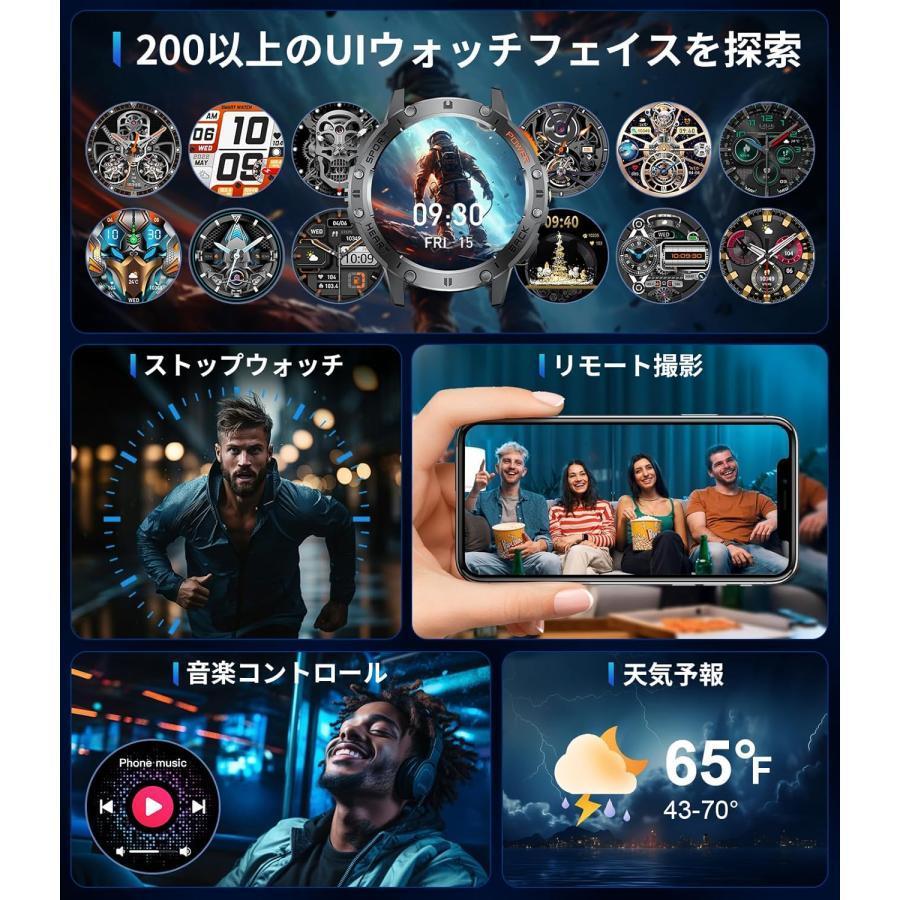 スマートウォッチ 1.43インチ大画面【2026年究極進化 懐中電灯 2種