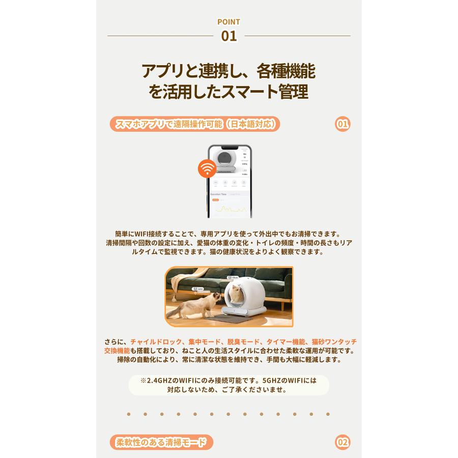 自動猫トイレ 65L大容量 全自動 消臭 重量センサー お手入れ簡単