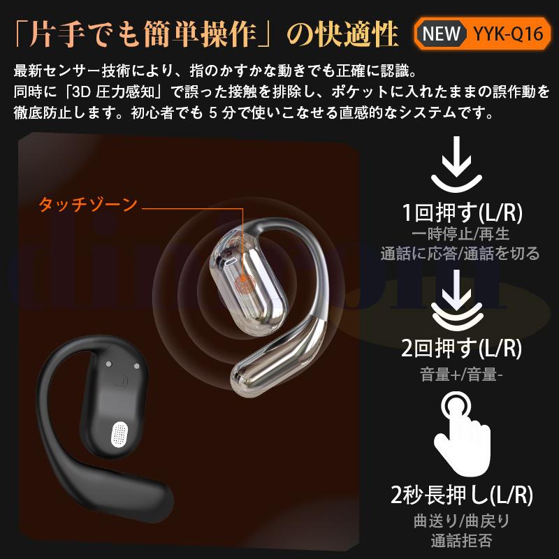 ワイヤレスイヤホン Bluetooth5.4 イヤホン オープンイヤー型 耳を塞が