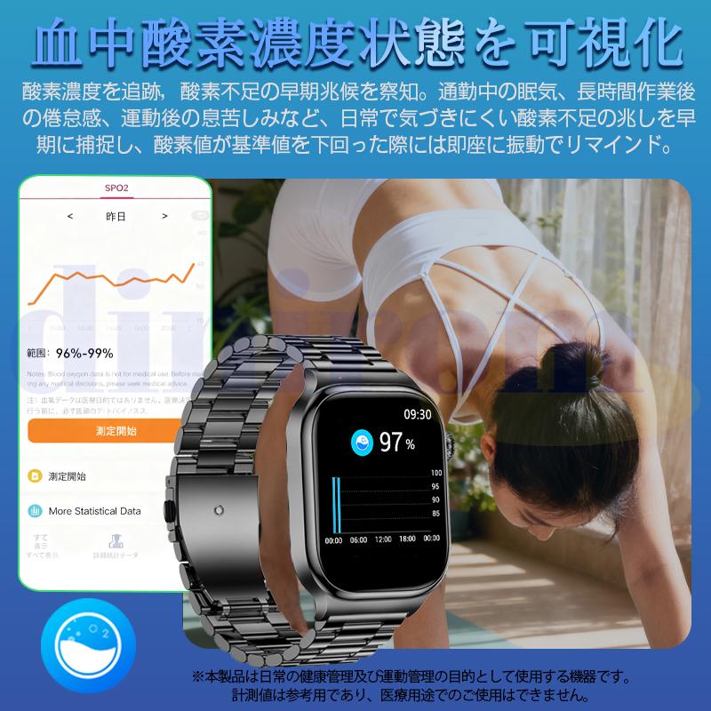 「五臓健康管理」スマートウォッチ 通話機能 ECG心電図 体温 血圧 血中酸素 心拍数 歩数計 気分 疲労度分析 血液成分 体組成分析 活動量計 睡眠 2026最新 爆買の画像
