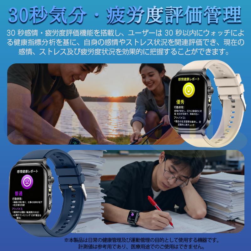 「五臓健康管理」スマートウォッチ 通話機能 ECG心電図 体温 血圧 血中酸素 心拍数 歩数計 気分 疲労度分析 血液成分 体組成分析 活動量計 睡眠 2026最新 爆買の画像