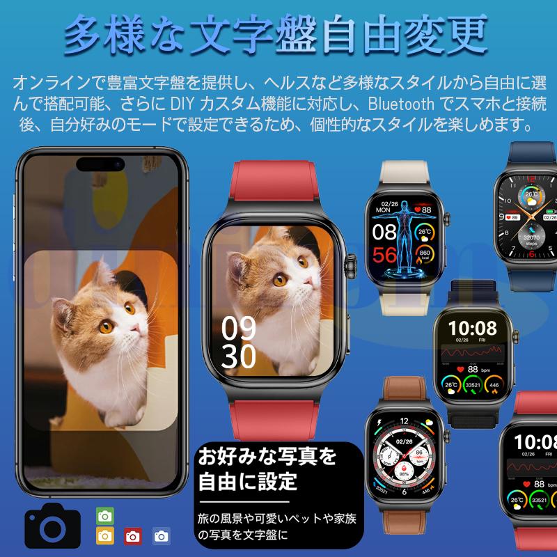 「五臓健康管理」スマートウォッチ 通話機能 ECG心電図 体温 血圧 血中酸素 心拍数 歩数計 気分 疲労度分析 血液成分 体組成分析 活動量計 睡眠 2026最新 爆買の画像