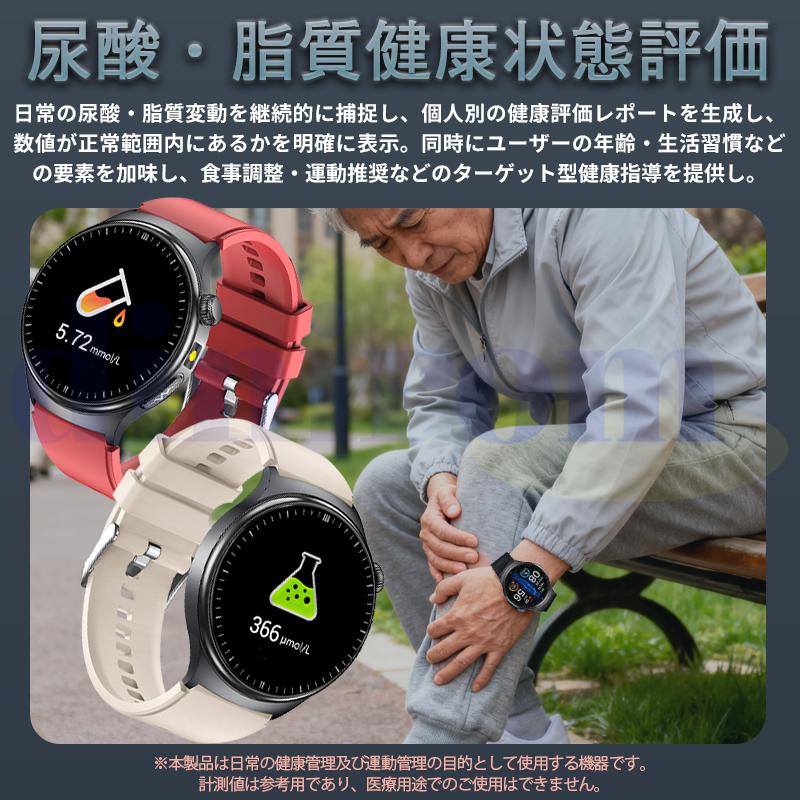 五臓健康管理」スマートウォッチ 通話機能 ECG心電図 体温 血圧 血中