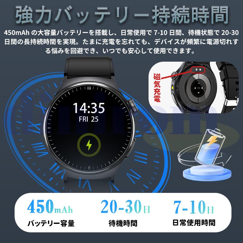 「五臓健康管理」スマートウォッチ 通話機能 ECG心電図 体温 血圧 血中酸素 心拍数 歩数計 気分 疲労度分析 血液成分 体組成分析 活動量計 睡眠 2026最新 爆買の画像