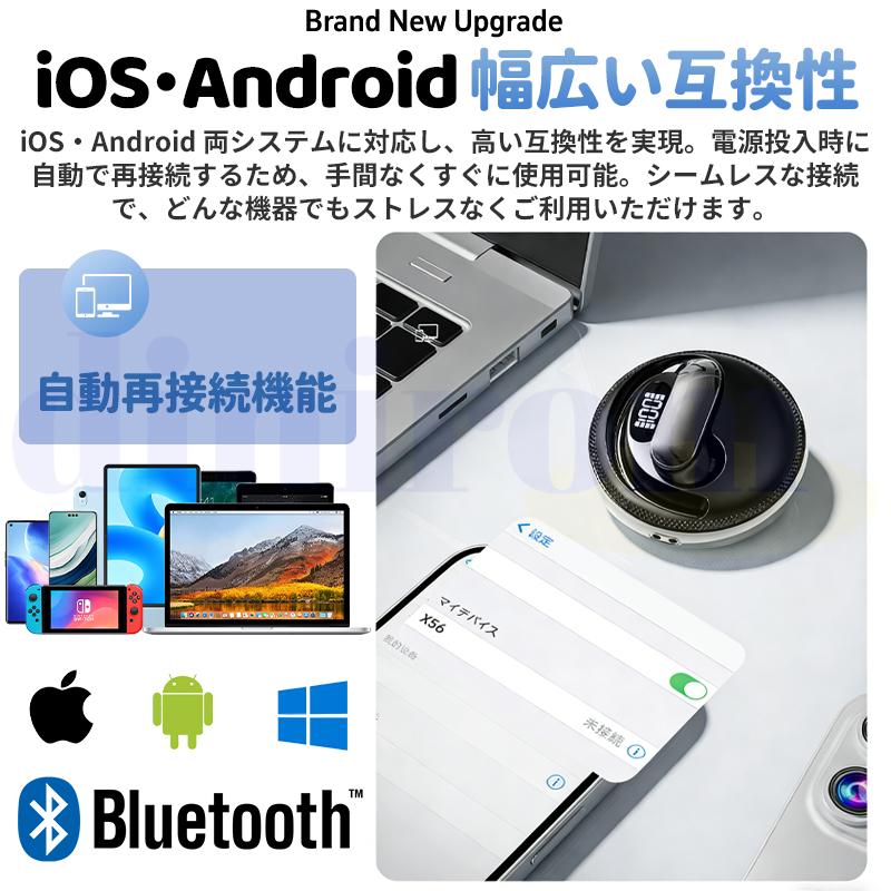 ワイヤレスイヤホン Bluetooth6.0 イヤホン オープンイヤー型 耳を塞が
