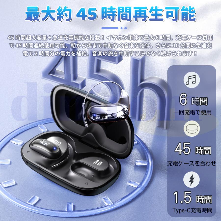 ワイヤレスイヤホン Bluetooth5.4 イヤホン オープンイヤー型 耳を塞が