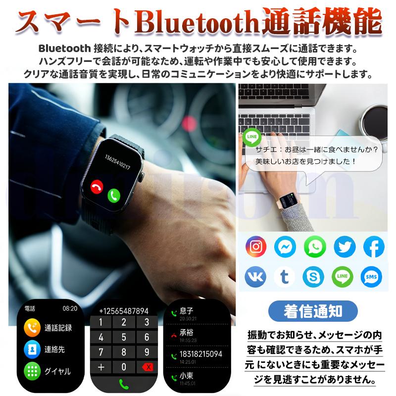 スマートウォッチ 医療レベル健康管理 高精度エアバッグ血圧測定 ECG心電図 体温 血中酸素 心拍数 SOS 高精度 健康診断 高齢者 日本製センサー爆買の画像