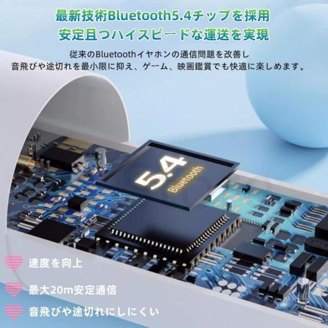 ワイヤレスイヤホン Bluetooth5.4 イヤホン ノイズキャンセリング 高