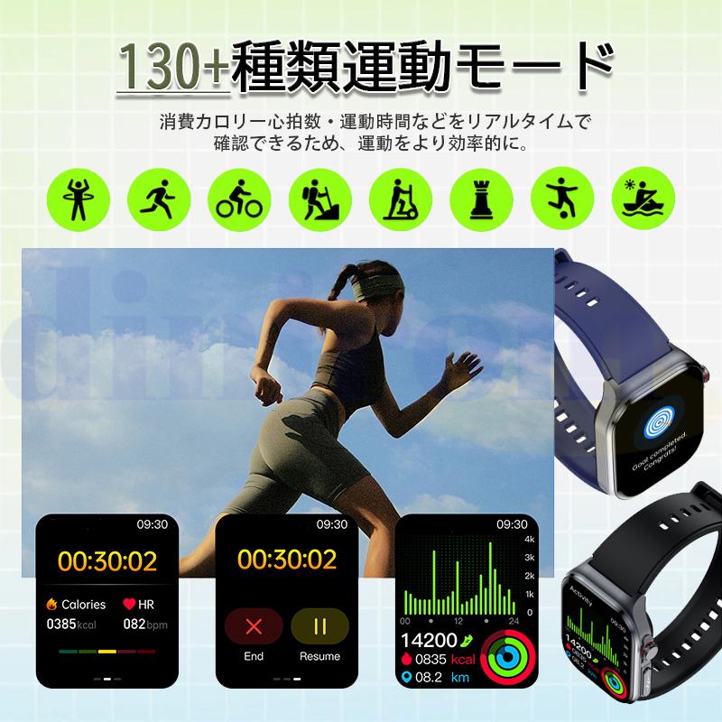 スマートウォッチ 医療レベルECG心電図「血液成分 体組成分析」通話