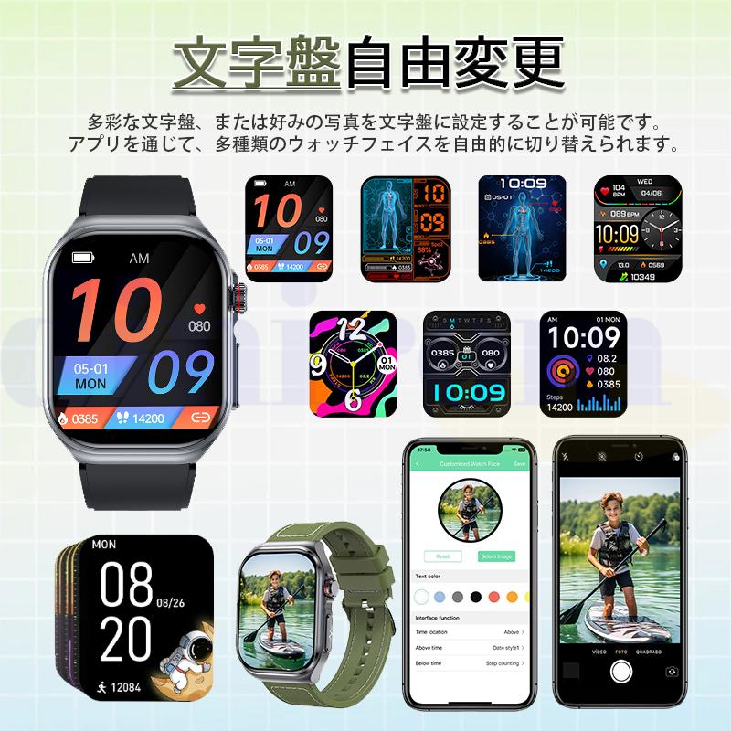 スマートウォッチ 医療レベルECG心電図「血液成分 体組成分析」通話機能 日本製センサー 歩数計 活動量計 体温 血圧 心拍数 血中酸素 睡眠管理 ギフト 爆買の画像
