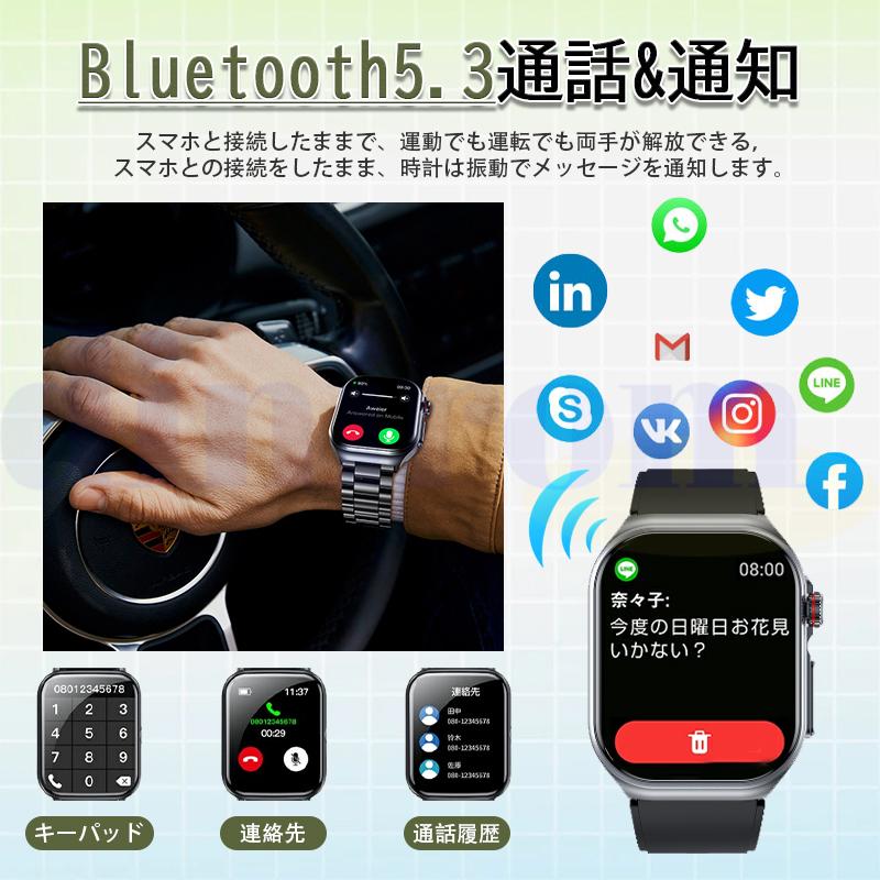 スマートウォッチ 医療レベルECG心電図「血液成分 体組成分析」通話機能 日本製センサー 歩数計 活動量計 体温 血圧 心拍数 血中酸素 睡眠管理 ギフト 爆買の画像