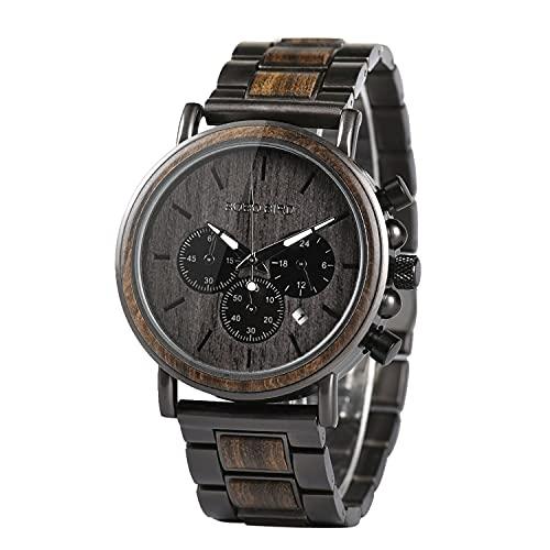 腕時計、アクセサリー メンズ腕時計 BOBO BIRD メンズ 木製腕時計 ビジネス カジュアル 腕時計 スタイリッシュ 黒檀 ステンレススチール クロノグラフ  木製ボックス付き(グレー) :3557-000155:NEW USED STORE - 通販 - Yahoo!ショッピング