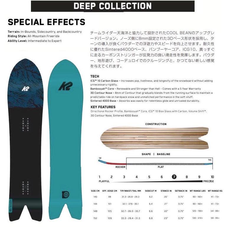 【K2】 ケーツー 2223 SPECIAL EFFECTS スペシャルエフェクト 140 144 148 152 スノーボード 板