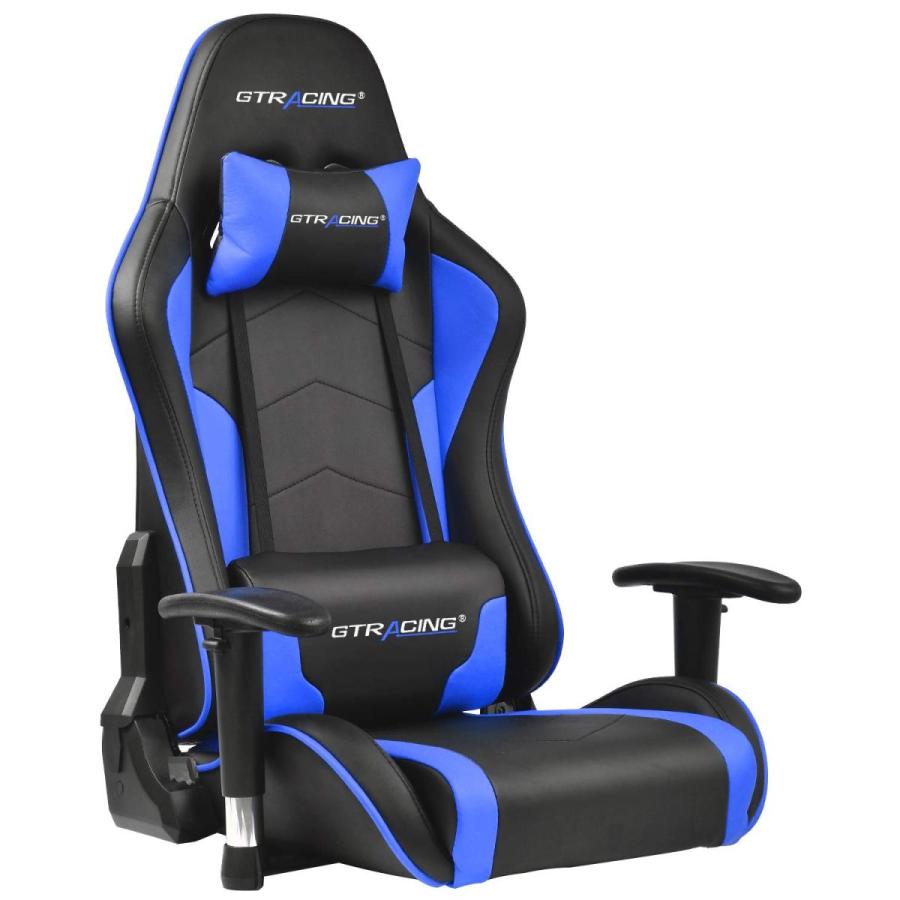 Gtracing ゲーミングチェア 座椅子 180度リクライニング ハイバック 可動肘 ヘッドレスト クッション付き 無償部品交換 青 Blue B07pdvw2g6 New Wave Shop 通販 Yahoo ショッピング