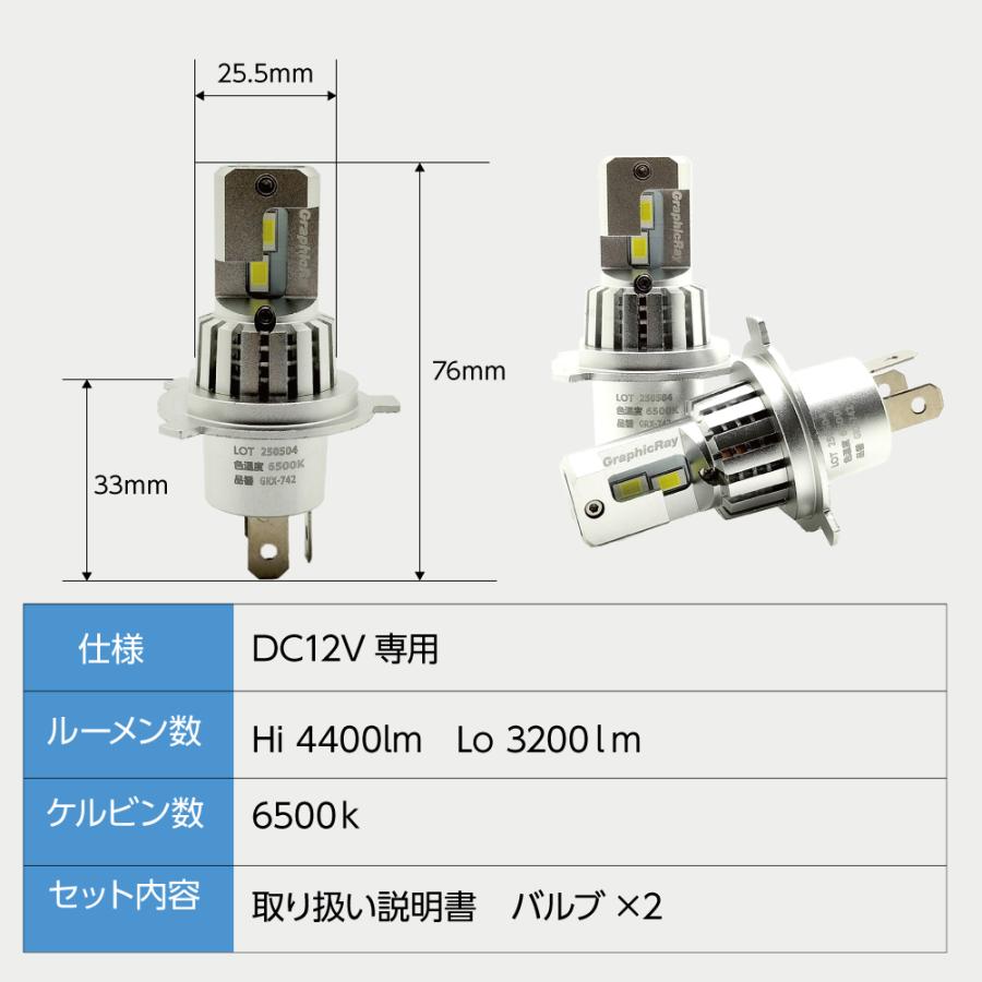 axs（アークス） GraphicRay LED H4ヘッドランプバルブ 極ホワイト発光