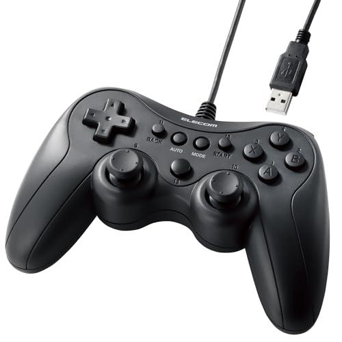 エレコム ゲームパッド 有線 Xinput PS系配置 連射 スティックモード切替 軽量 ブラック JC-GP20SBK｜ニューワールド365