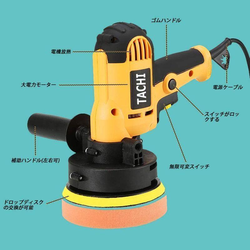 ビッグ割引 研磨機 ポリッシャー 700w強力モーター 研磨機 操作簡単 サンダポリシャー 六級変速 車磨き 研磨パッド付き 110v対応可能 小型 サンダポリ