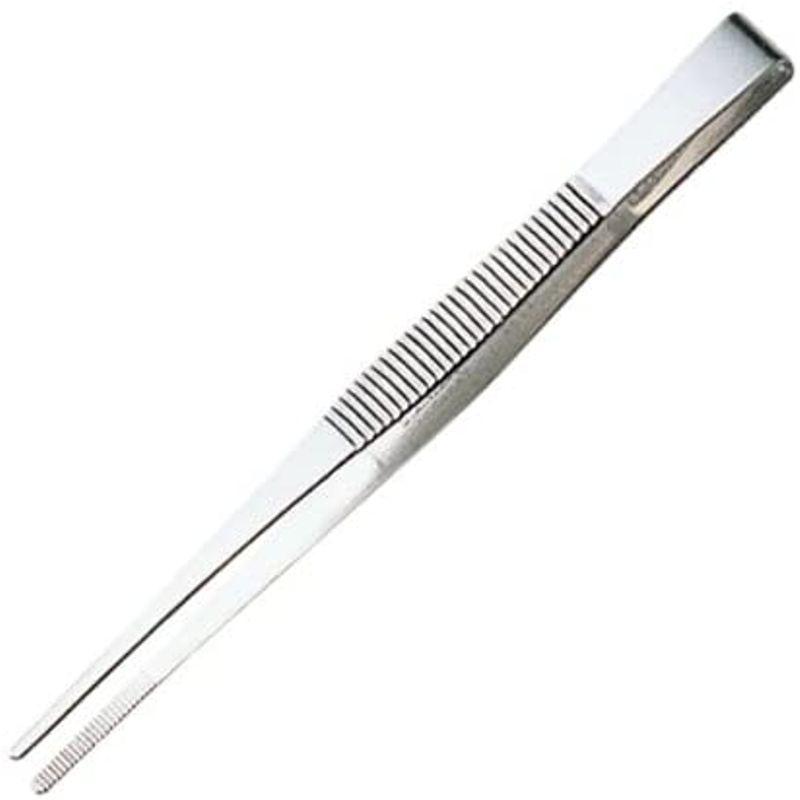 NEW Aoje-Linkステンレス鋼ストレート鈍ピンセット 精密水平鋸歯状チップ付き 修理 バーベキュー 補助工具 シルバー 2個に使用 