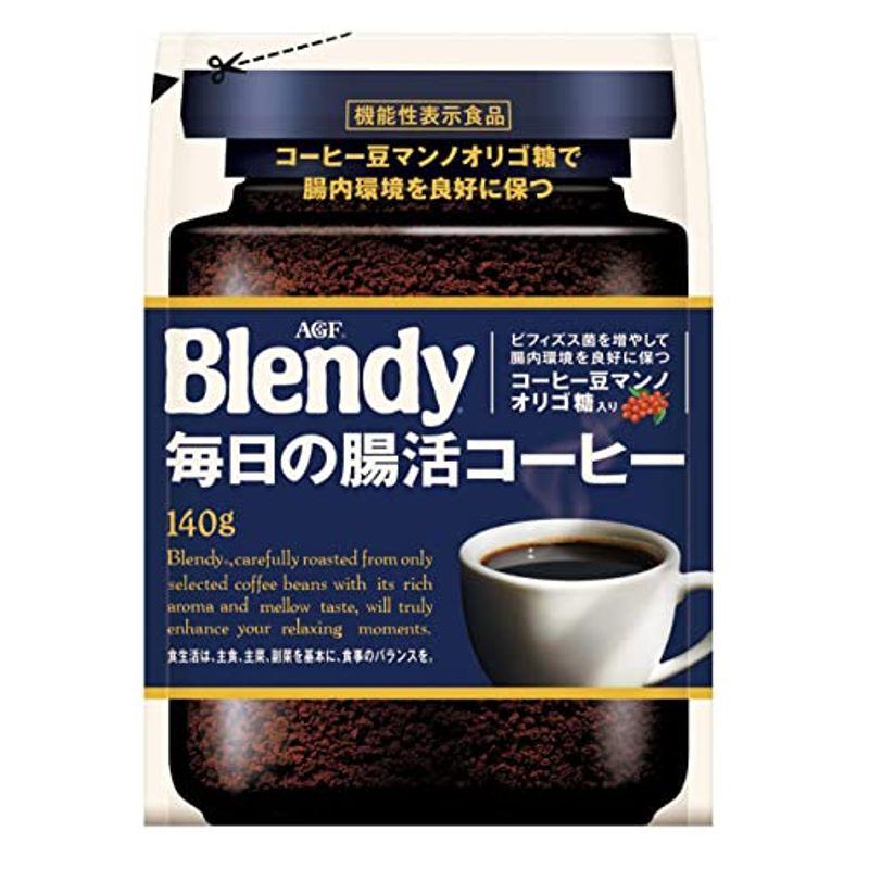 AGF ブレンディ 毎日の腸活コーヒー袋 140g インスタントコーヒー 水に溶けるコーヒー 詰め替え エコパック
